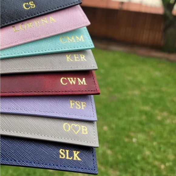 Men's Genuine Crazy Horse Leather Card Case Red - Picture 6 of 6